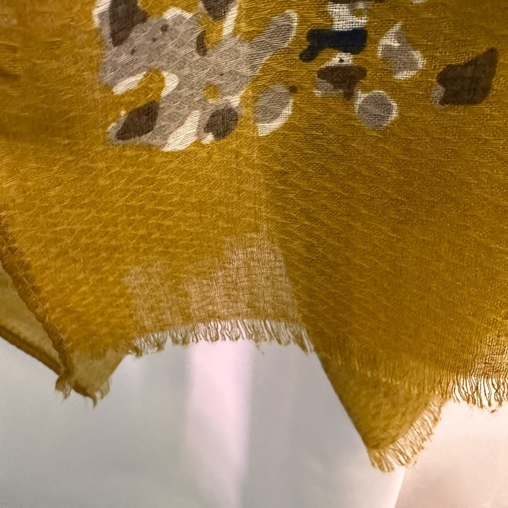 Raj Mustard and White Sheer Printed Kimono - Picture 7 of 7